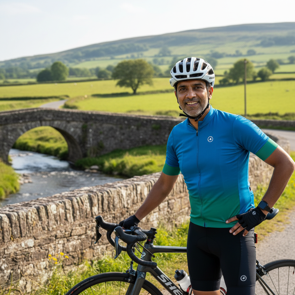 Cyclist – Man 40s South Asian